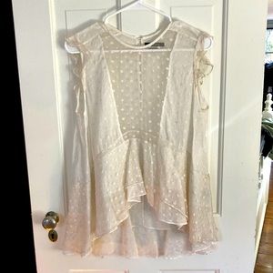 Isabel Marant size 40 white embroidered schiffly sleeveless blouse